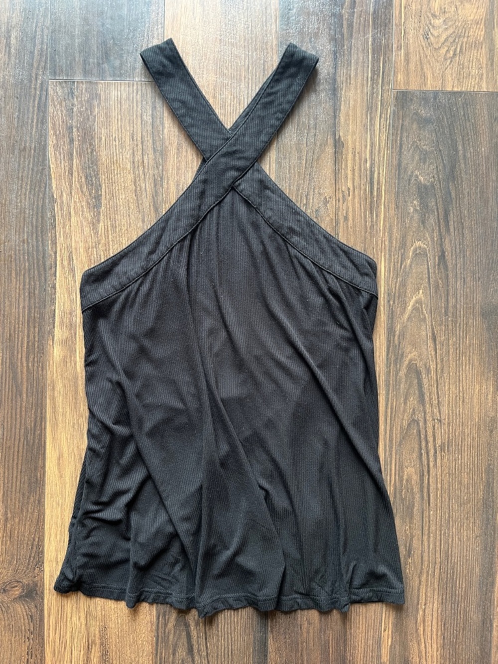 Black Crisscross Halter Tank Top
